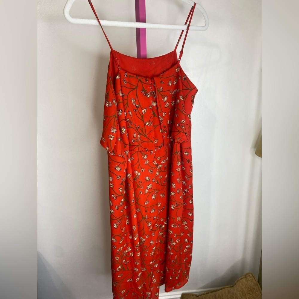 Tabitha Webb Orange Floral Tiered Sleeveless Mini - Picture 4 of 6
